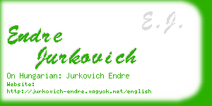 endre jurkovich business card